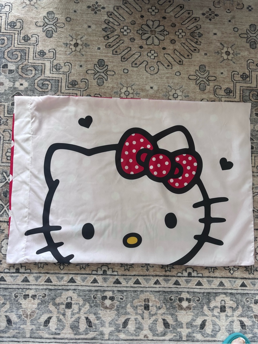 Hello Kitty Red  White Polka Dot Bow Standard Pillowcase 20 x 30